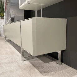 Wohnwand Fonis Lack Seidengrau Gestell Chrom Glanz Mit Beleuchtung -Hülsta wohnwaende tv lowboards huelsta wohnwand fonis lack seidengrau gestell chrom glanz mit beleuchtung 5