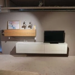 Wohnwand Gentis Lack Hochglanz Reinweiß