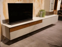 Wohnwand Neo Lack Weiß ADP Hinterlackiertes Glas Weiß Inklusive Beleuchtung -Hülsta wohnwaende tv lowboards huelsta wohnwand neo lack weiss adp hinterlackiertes glas weiss inklusive 10