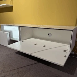 Wohnwand Tetrim Lack Reinweiß Rahmen Silberfarbig Abdeckplatte Keramik Calcatta Weiß Grau Mit Beleuchtung -Hülsta wohnwaende tv lowboards huelsta wohnwand tetrim lack reinweiss rahmen silberfarbig abdeckplatte 10