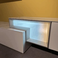 Wohnwand Tetrim Lack Reinweiß Rahmen Silberfarbig Abdeckplatte Keramik Calcatta Weiß Grau Mit Beleuchtung -Hülsta wohnwaende tv lowboards huelsta wohnwand tetrim lack reinweiss rahmen silberfarbig abdeckplatte 6