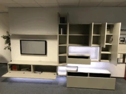 Wohnwand Tetrim Lack Seidengrau Grau Grifflos Mit Beleuchtung -Hülsta wohnwaende tv lowboards huelsta wohnwand tetrim lack seidengrau grau grifflos mit beleuchtung 205 42 4