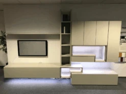 Wohnwand Tetrim Lack Seidengrau Grau Grifflos Mit Beleuchtung -Hülsta wohnwaende tv lowboards huelsta wohnwand tetrim lack seidengrau grau grifflos mit beleuchtung 205 42 9